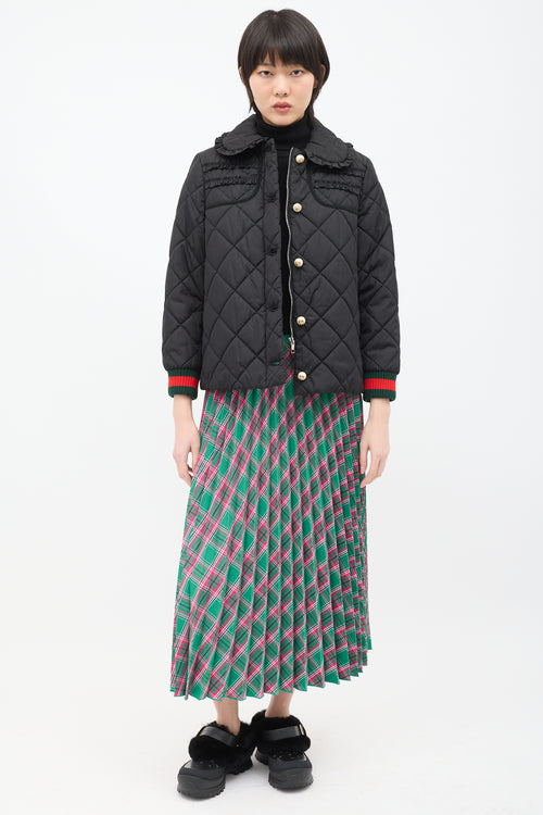 Gucci Black Quilted GG Pearl Jacket