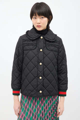 Gucci Black Quilted GG Pearl Jacket