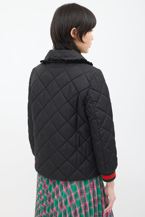 Gucci Black Quilted GG Pearl Jacket