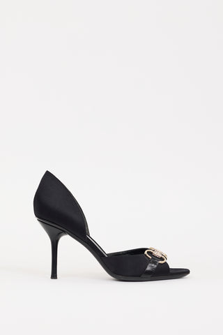 Gucci Black Satin 
Crystal D
Orsay Heel