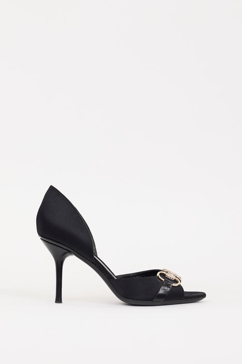 Gucci Black Satin 
Crystal D
Orsay Heel