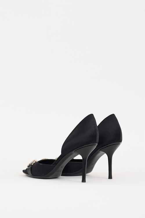 Gucci Black Satin 
Crystal D
Orsay Heel