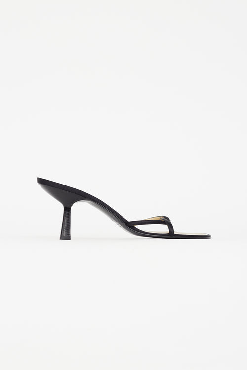 Gucci Black Satin Heeled Sandal