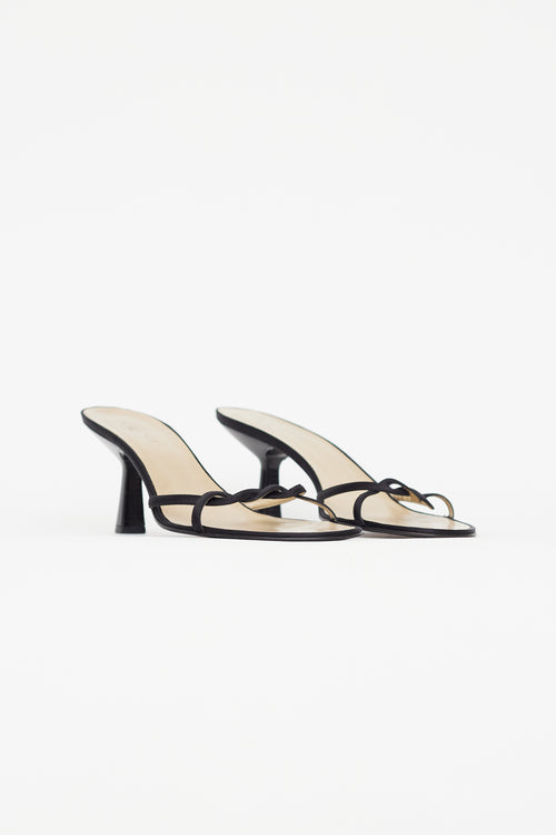 Gucci Black Satin Heeled Sandal