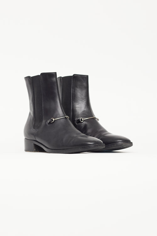 Gucci Black Leather Chelsea Boot