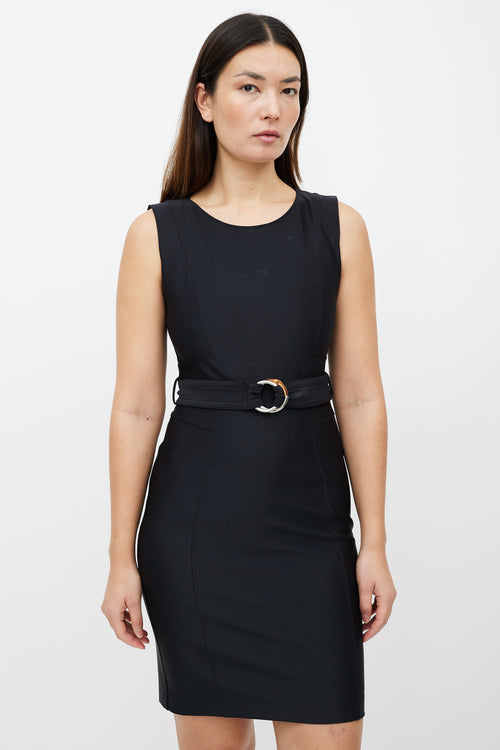 Gucci Black Sleeveless Belted Dress