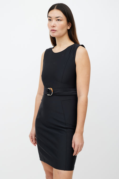 Gucci Black Sleeveless Belted Dress