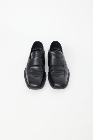 Gucci Black Leather Square Toe Loafer