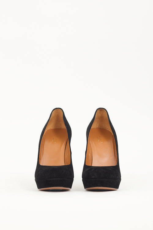 Gucci Black Suede Platform Pump