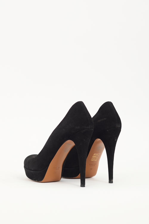 Gucci Black Suede Platform Pump