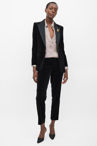 Gucci Black Velvet 
Satin Suit