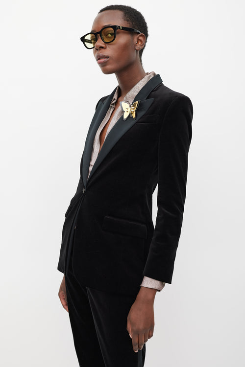 Gucci Black Velvet 
Satin Suit