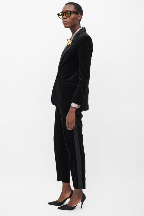 Gucci Black Velvet 
Satin Suit