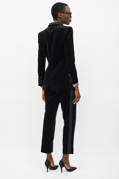 Gucci Black Velvet 
Satin Suit