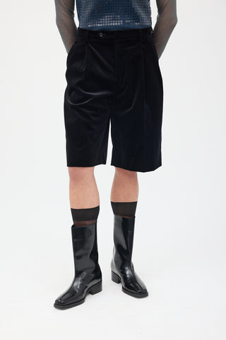 Gucci Black Velvet Tailored Shorts