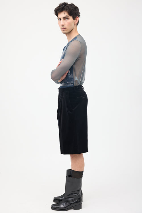 Gucci Black Velvet Tailored Shorts