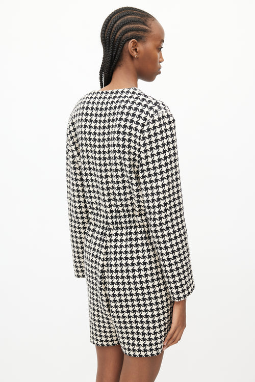 Gucci Black 
White Wool Houndstooth Romper