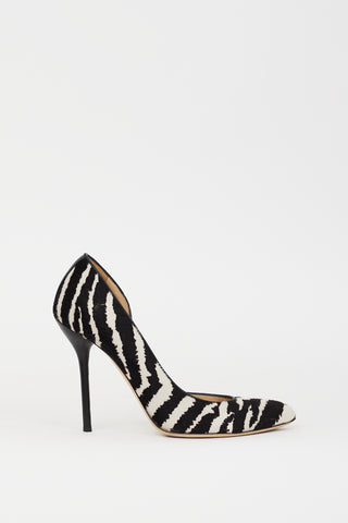 Gucci Black 
White Printed Hair Noah D
Orsay Heel