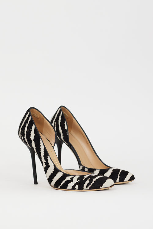 Gucci Black 
White Printed Hair Noah D
Orsay Heel