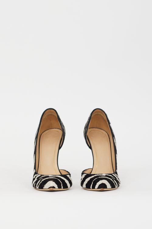 Gucci Black 
White Printed Hair Noah D
Orsay Heel