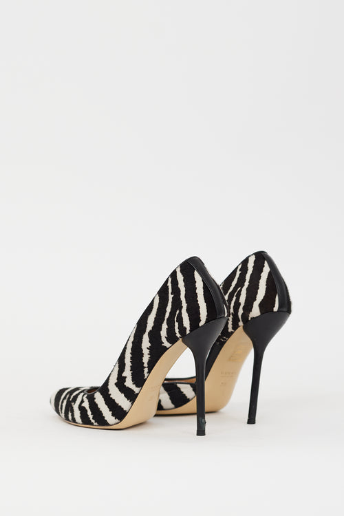 Gucci Black 
White Printed Hair Noah D
Orsay Heel