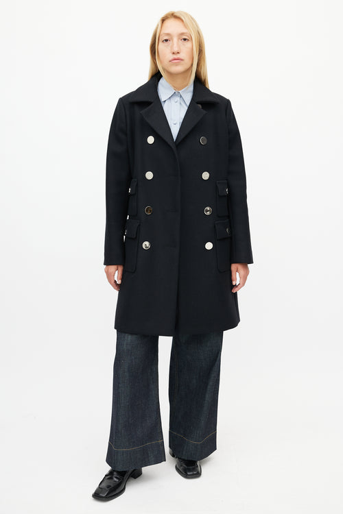 Gucci Black Wool Double Breasted Coat