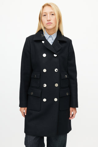 Gucci Black Wool Double Breasted Coat