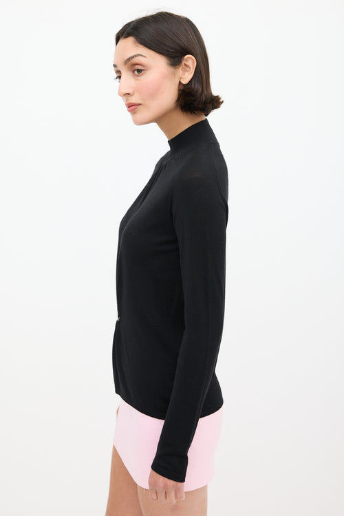 Gucci Black Wool Jewel Pin Sweater