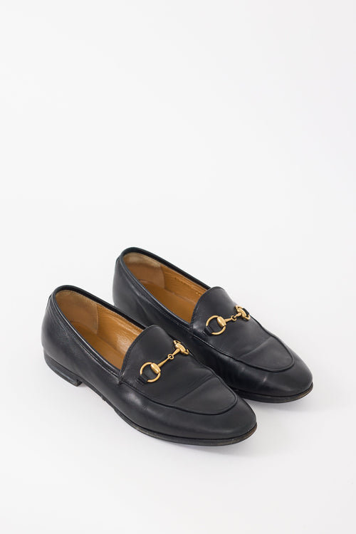 Gucci Black Leather Jordaan Loafer