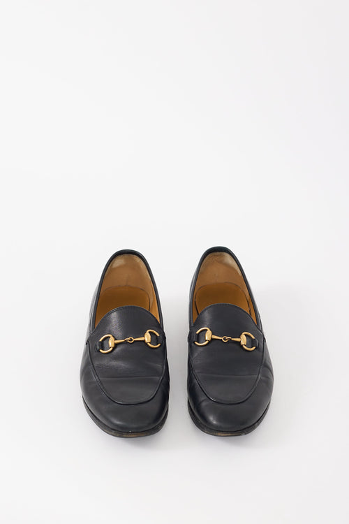 Gucci Black Leather Jordaan Loafer