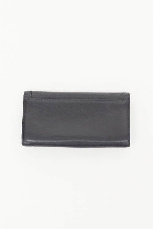 Gucci Black Bamboo Bi-Fold Long Wallet