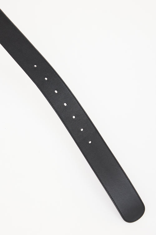 Gucci Black Leather GG Marmont Belt