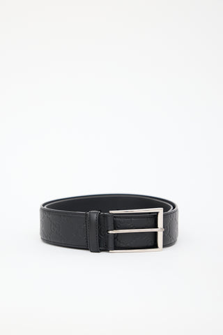 Gucci Black Leather GG Supreme Belt