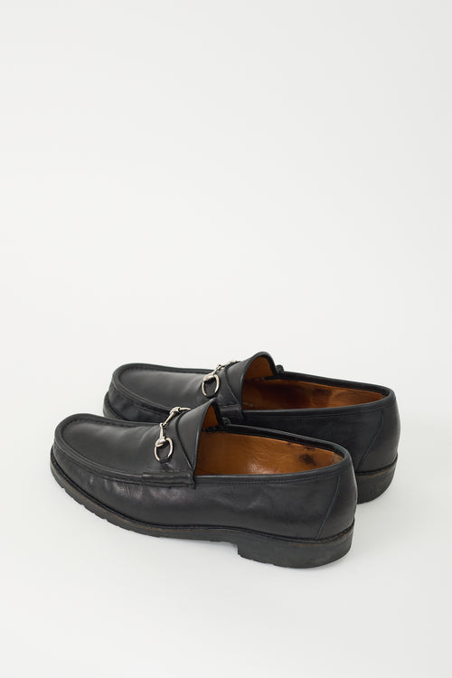 Gucci Black Leather Hardware Loafer