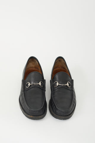 Gucci Black Leather Hardware Loafer