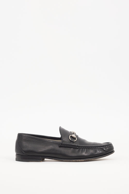 Gucci Black Leather Hardware Loafer