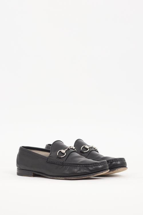 Gucci Black Leather Hardware Loafer