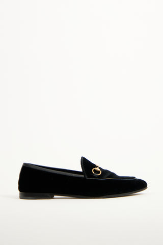 Gucci Black Velvet Jordaan Loafer