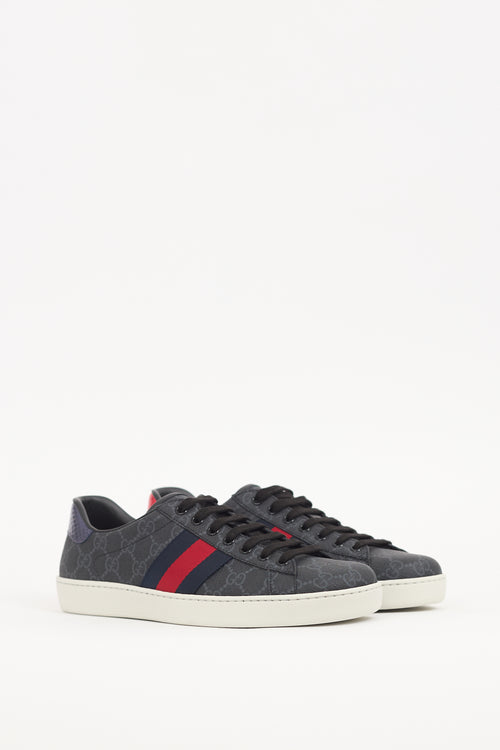 Gucci Black 
Multi GG Supreme Canvas Ace Sneaker