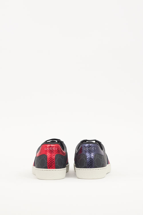 Gucci Black 
Multi GG Supreme Canvas Ace Sneaker