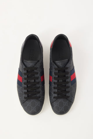 Gucci Black 
Multi GG Supreme Canvas Ace Sneaker