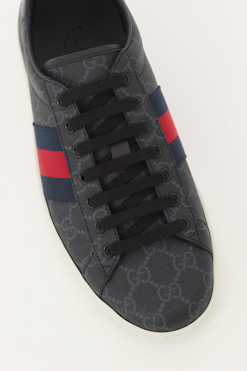 Gucci Black 
Multi GG Supreme Canvas Ace Sneaker