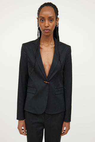 Gucci Black Bamboo Detail Blazer 
Pant Set