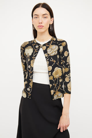 Gucci Black Shell Print Cardigan