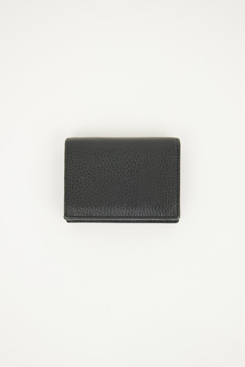 Gucci Black Leather GG Compact Wallet