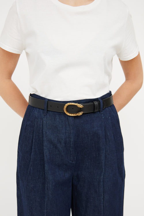 Gucci Black Leather Dionysus Belt