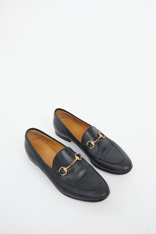 Gucci Black Leather Jordaan Loafer