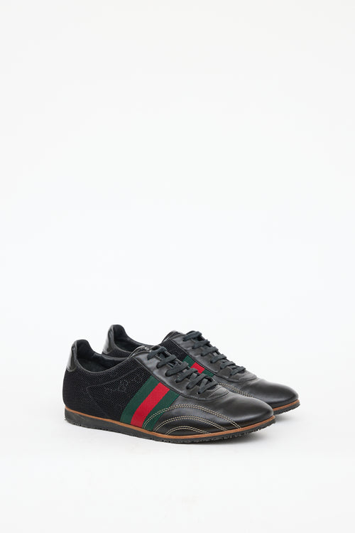 Gucci Black Monogram Web Sneaker