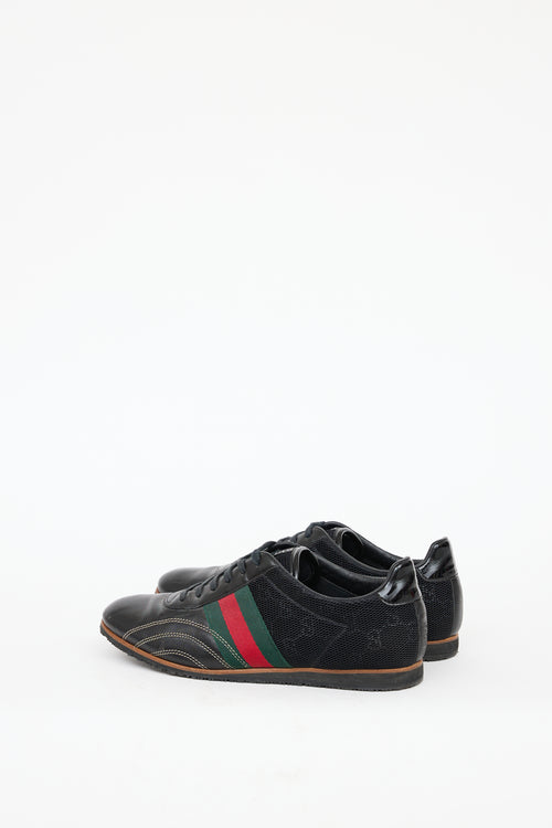 Gucci Black Monogram Web Sneaker