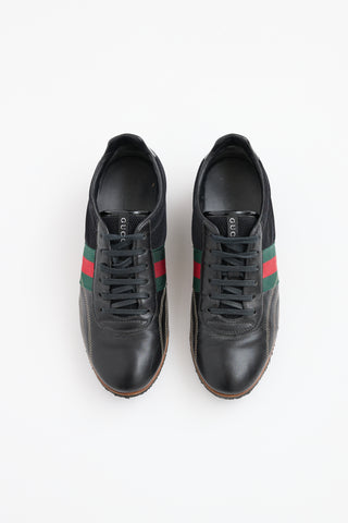 Gucci Black Monogram Web Sneaker